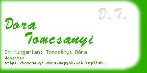 dora tomcsanyi business card